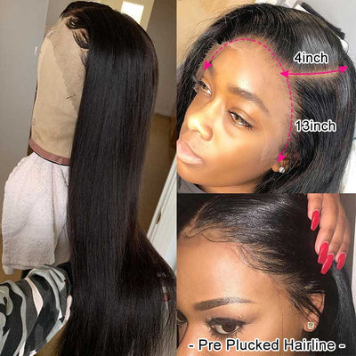 5*5 HD Lace Closure Wigs Pre Plucked Virgin Straight Wigs